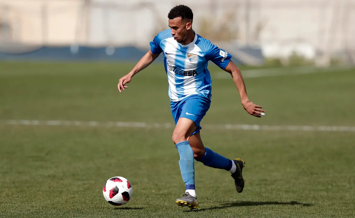 Boussefiane con el M&aacute;laga CF / M&aacute;laga CF