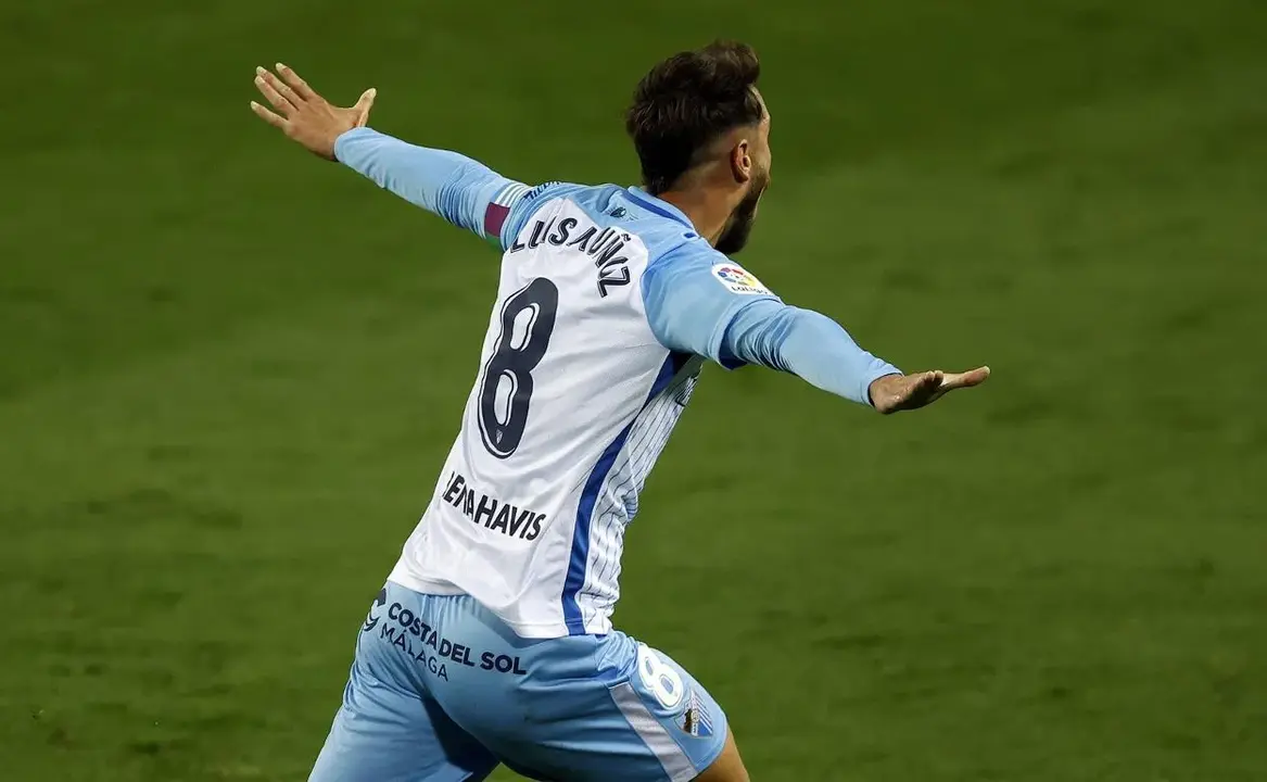 Luis Mu&ntilde;oz celebrando un gol con el M&aacute;laga / Diario SUR