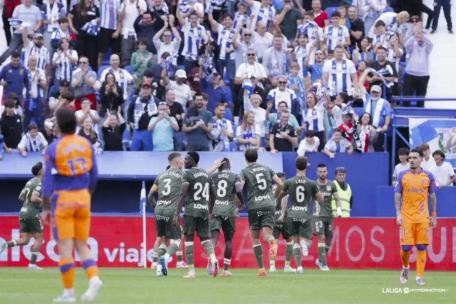 El CD Legan&eacute;s celebrando un gol / Foto: Radio Marca M&aacute;laga