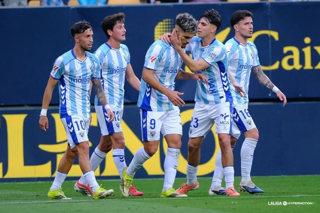 Los jugadores del M&aacute;laga celebrando un gol / M&aacute;laga CF