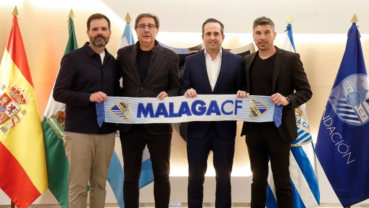 Foto renovaci&oacute;n de Funes, Juarros y Juan Carlos Andr&eacute;s / Foto: M&aacute;laga CF