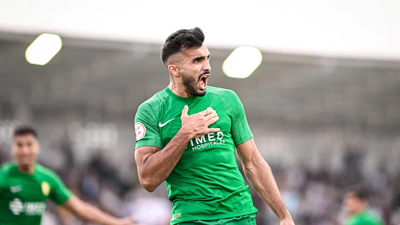 Iomar Vidal celebrando un gol con el Elche Ilicitano / Elche Capital