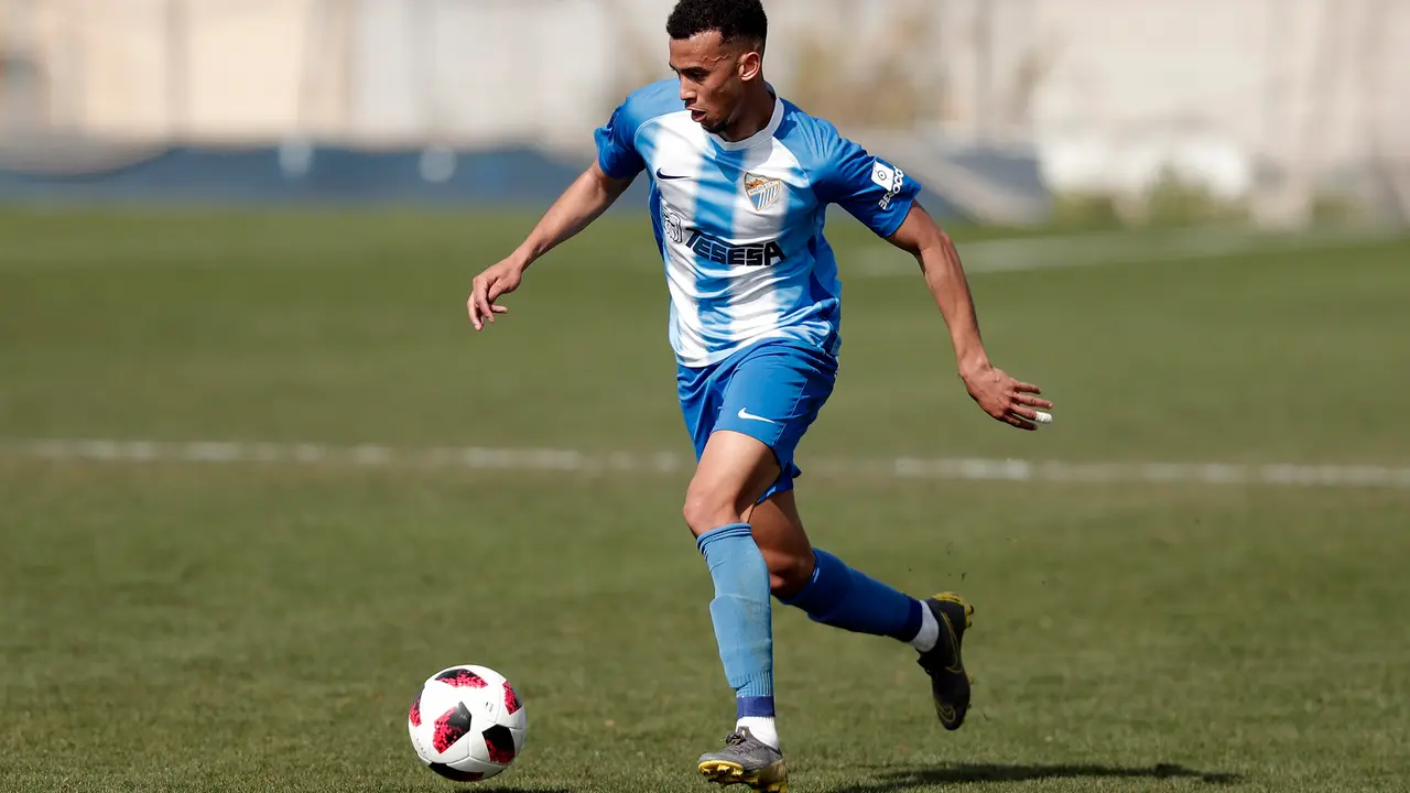Boussefiane con el M&aacute;laga CF / M&aacute;laga CF