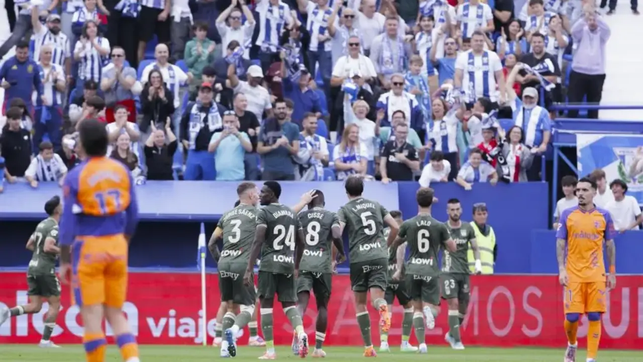 El CD Legan&eacute;s celebrando un gol / Foto: Radio Marca M&aacute;laga